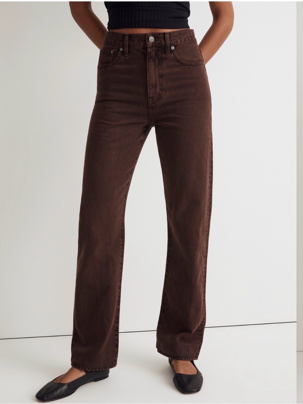 Madewell 90s straight Jean, Rich coffee brown